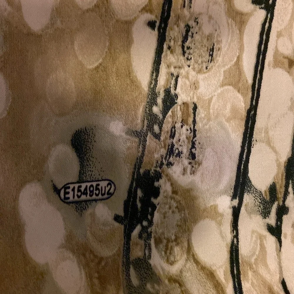 Silk Scarf Fonsera Green Cream Numbered